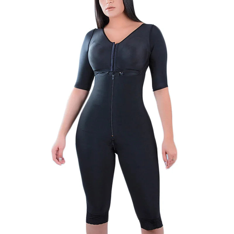 Colombian Lace Shapewear Jumpsuit – Slimming Long Sleeve Bodysuit for Women