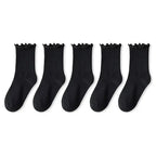 Ruffled Mid-Tube Socks – Breathable Cotton Casual Wear for Women