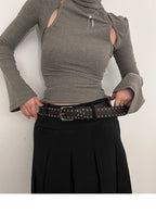 Rivet Studded Leather Belt – Fashion Waist Accessory for Women