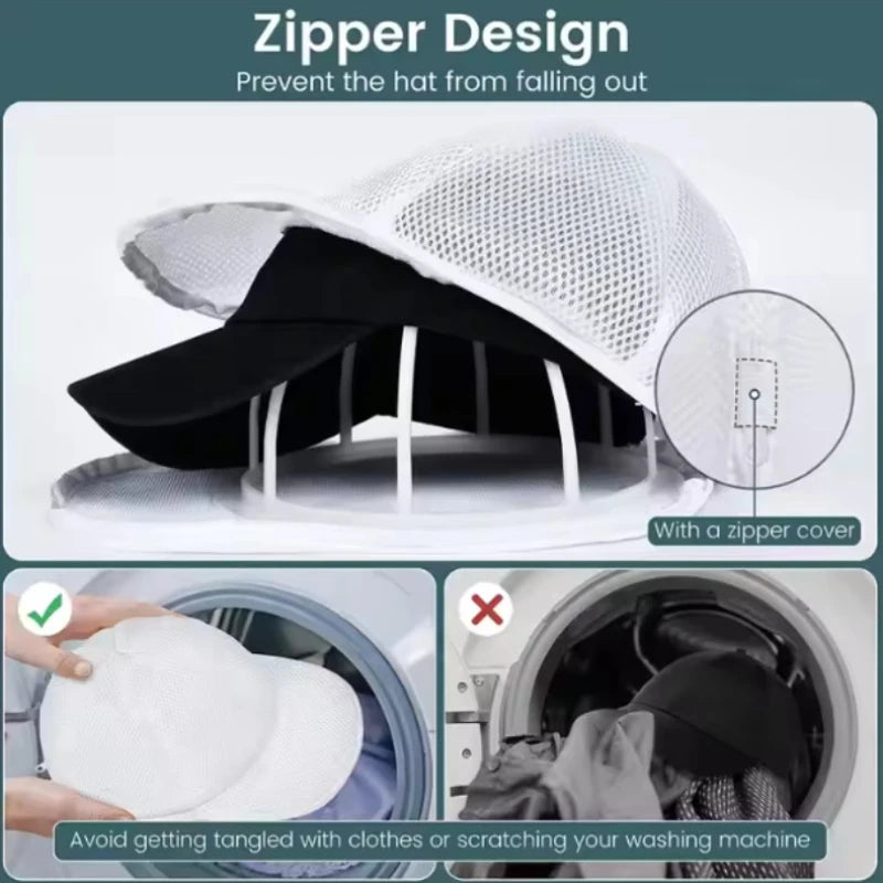 Baseball Cap Washing Bag – Anti-Deformation Mesh Cage for Laundry Care
