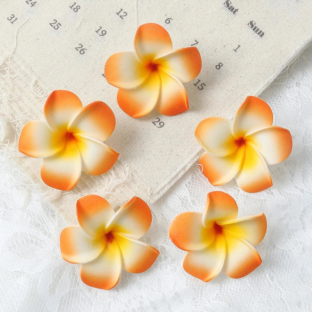 Artificial PE Foam Flowers – 5cm Hawaiian Plumeria for Wedding Decor DIY Crafts