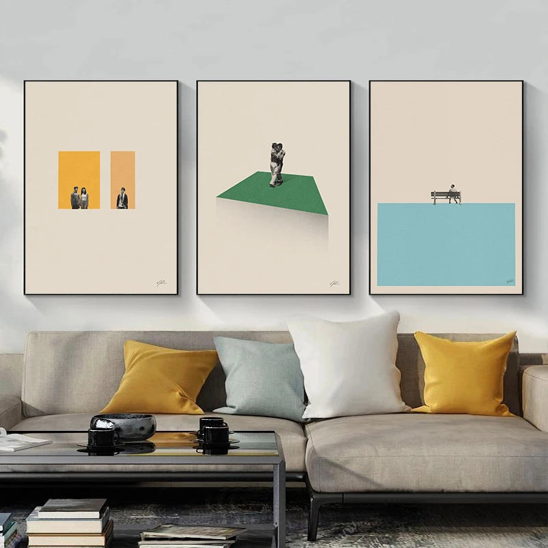 Minimalist Movie Poster Canvas Art – Abstract Modern Wall Decor for Home