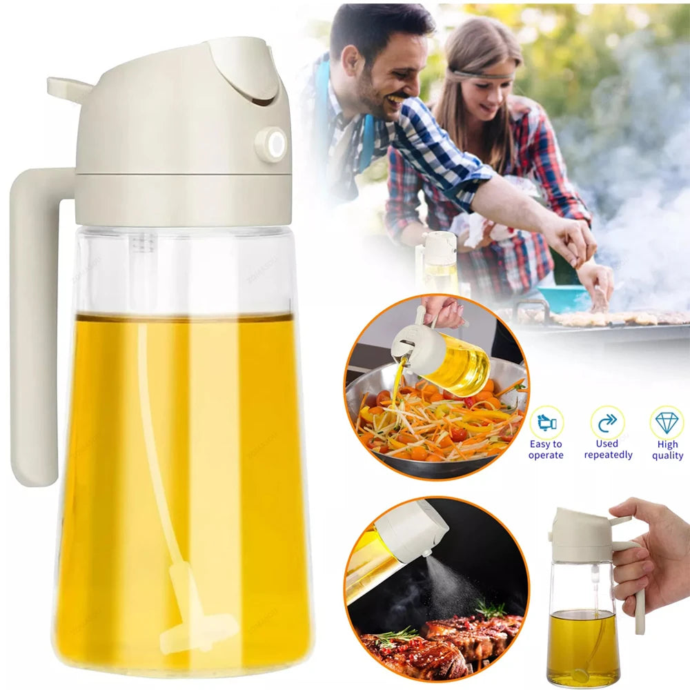 2-in-1 Oil Sprayer Dispenser – Plastic Kitchen Tool for BBQ and Cooking