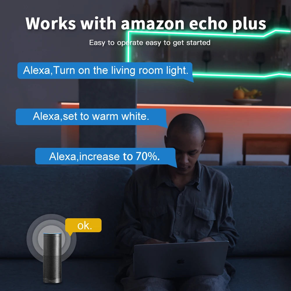 Zigbee RGB LED Neon Strip Light – Waterproof Flexible Tape for Smart Home Decor