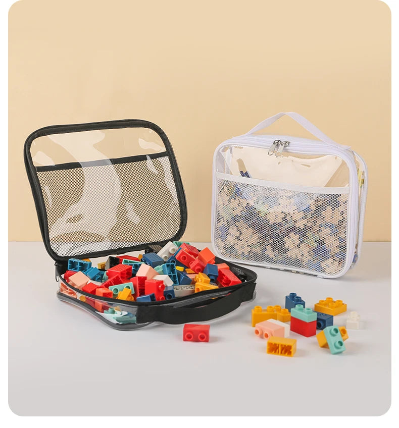 Transparent Toy Storage Bag – Large Capacity Organizer for Kids Block Toys