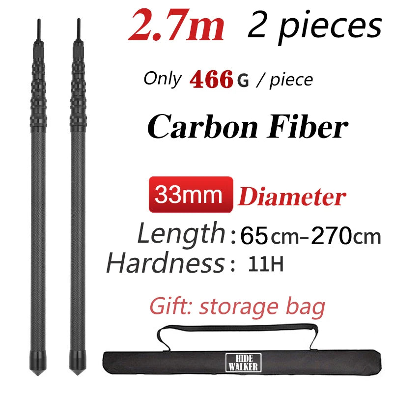 Carbon Fiber Telescopic Tarp Pole – Adjustable 3m Lightweight Camping Gear
