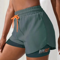 High Rise Yoga Shorts – Two-in-One Athletic Apparel for Gym Running