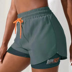 High Rise Yoga Shorts – Two-in-One Athletic Apparel for Gym Running