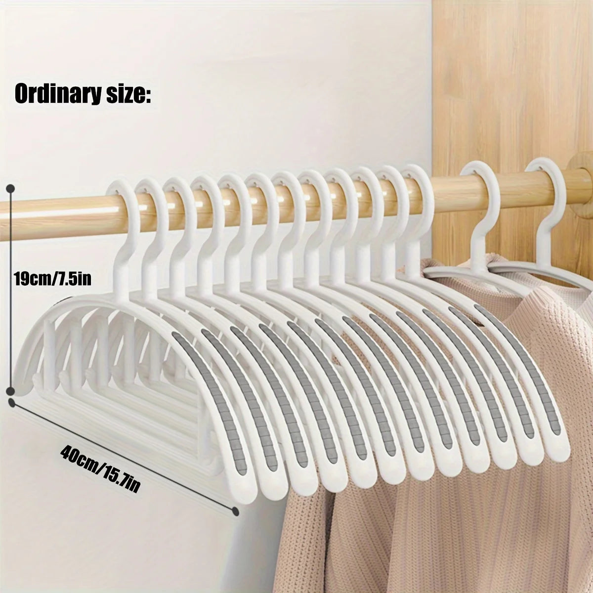 Non-Slip Plastic Hangers – Thick Wide Shoulder Drying Rack for Home Wardrobe