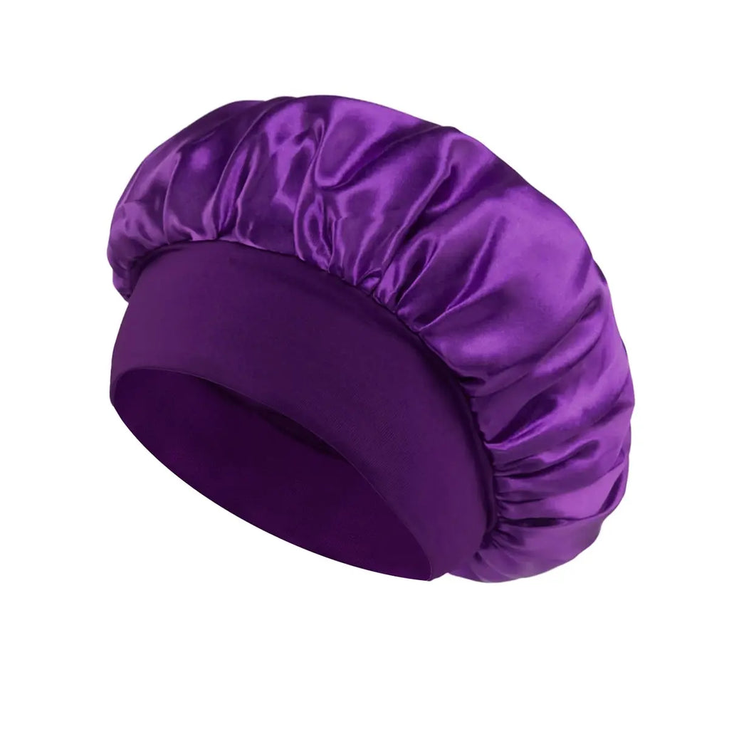 Satin Sleep Bonnet – Elastic Silk Hair Cap for Overnight Hair Protection