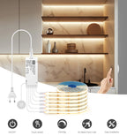 COB LED Strip Lights – Motion Sensor Under Cabinet Lamp for Closet Wardrobe