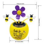 Solar Dancing Sunflower and Butterfly – Dashboard Figurine for Desk Decor