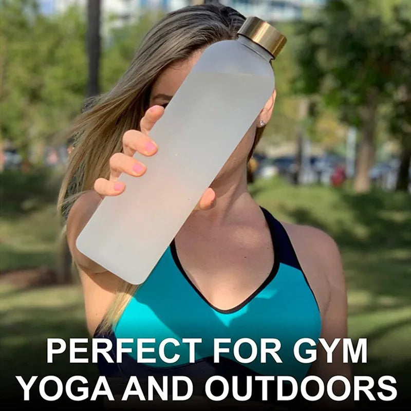 Motivational Frosted Water Bottle – 32oz Leakproof BPA Free for Fitness Gym