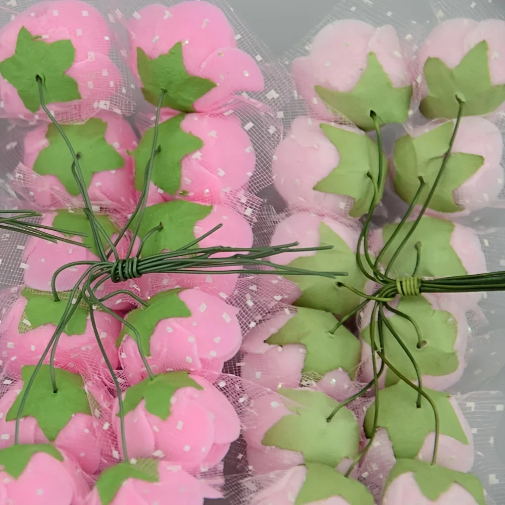 Mini Foam Rose Flower Heads – 2cm Craft Embellishments for Wedding Decor