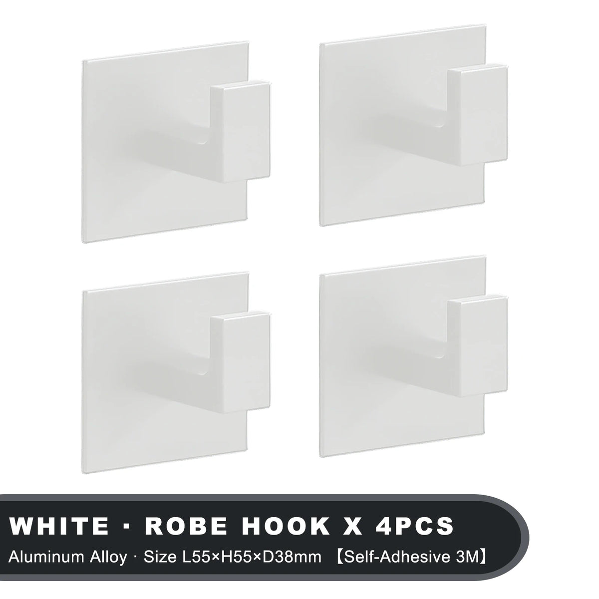 Adhesive Wall Hooks – Heavy Duty Black Hangers for Bathroom and Kitchen