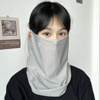 Ice Silk Sun Protection Scarf – Breathable Face Veil for Cycling and Travel