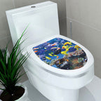 Decorative Toilet Seat Decal – Underwater Sea Shell Art for Bathroom Decor