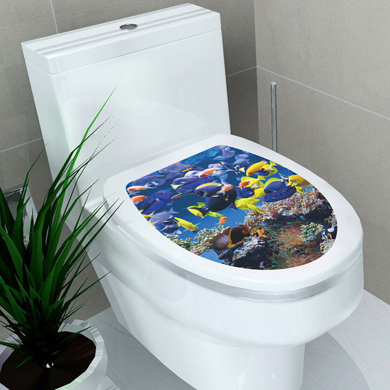 Decorative Toilet Seat Decal – Underwater Sea Shell Art for Bathroom Decor