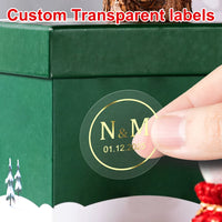 Transparent Gold Waterproof Custom Labels – Elegant Stickers for Packaging