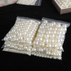 Beige ABS Imitation Pearl Beads – 3-20mm Round Spacer for Jewelry DIY Crafting