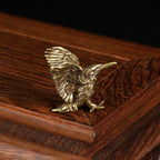 Brass Eagle Statue – Mini Winged Bird Sculpture for Home and Office Decor