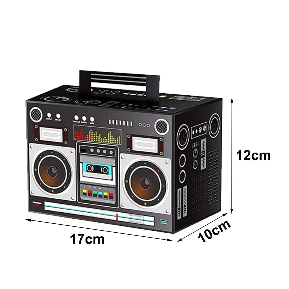 Retro Boom Box Candy Boxes – Paper Gift Containers for 80s 90s Hip Hop Parties