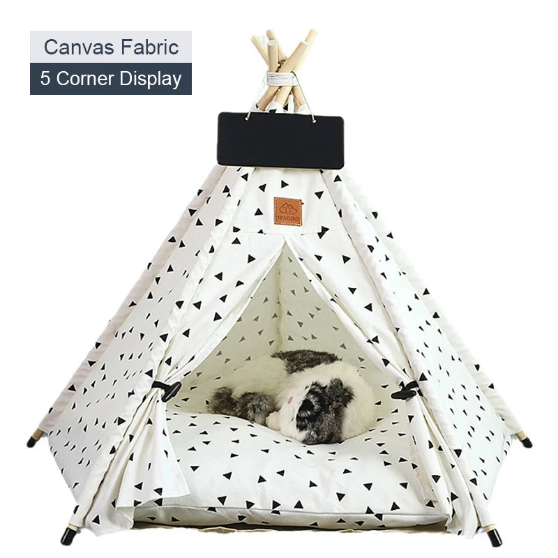 Portable Pet Teepee – Washable Indoor House for Cats and Small Dogs