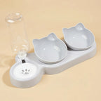 Tilted Cat Bowl Set – Gravity Water Feeder for Neck Protection