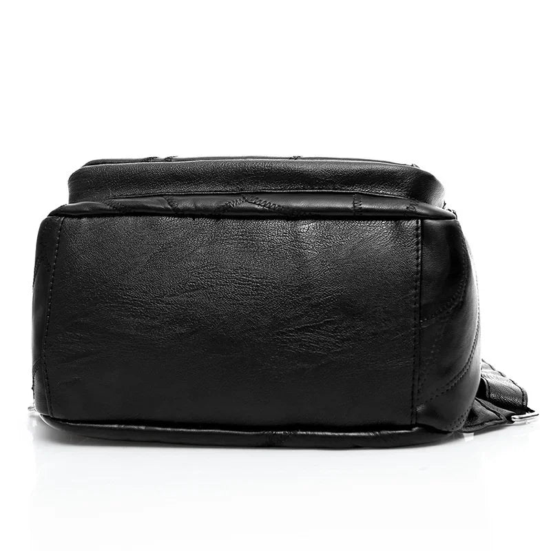 Leather Designer Backpack – Large Capacity Women’s Bag for Travel and School
