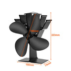 4 Blade Heat Powered Stove Fan – Eco Friendly Wood Burner for Winter Heating