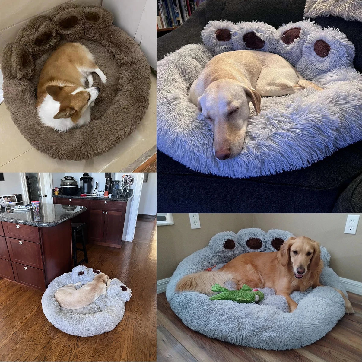 Plush Fluffy Pet Bed – Large Soft Cushion for Dogs and Cats