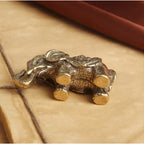 Antique Bronze Elephant Figurine – Solid Copper Miniature for Home Decor