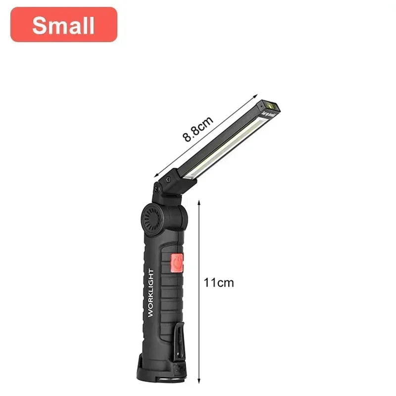 Rechargeable Magnetic Work Light – 360 Rotating Flashlight for Repair Camping