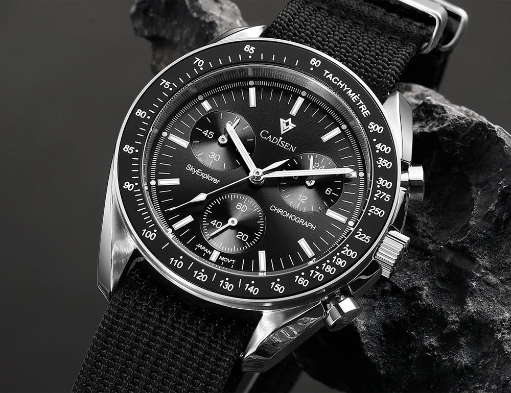 Cadisen Quartz Chronograph Watch – Sapphire Crystal for Men Business Formal