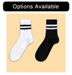Striped Mid Tube Socks – Breathable Cotton Casual Footwear for Men