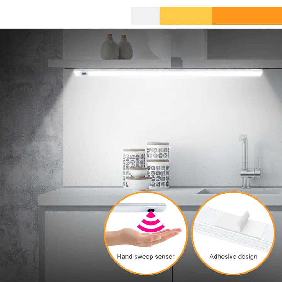 LED USB Hand Sweep Strip Light – Motion Sensor Desk Lamp for Kitchen Cabinet