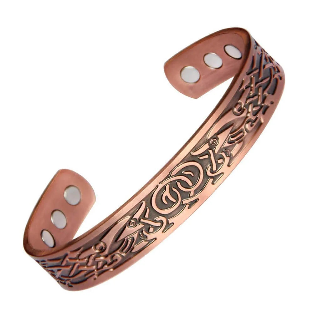 Double Ring Magnetic Bracelet Set – Retro Metal Jewelry for Women