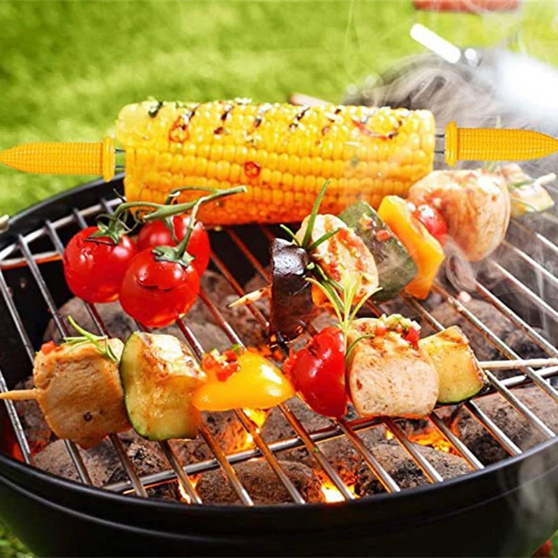 Stainless Steel Corn Holders – Skewers for Outdoor Barbecue and Camping