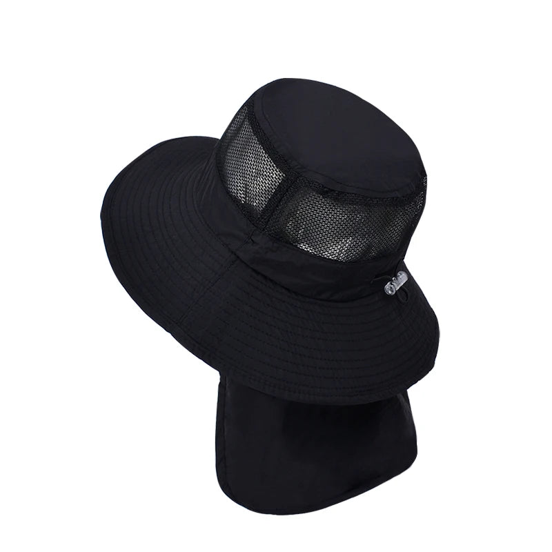 Kids Sunshade Fishing Hat – Breathable Wide Brim Shawl for Outdoor Summer