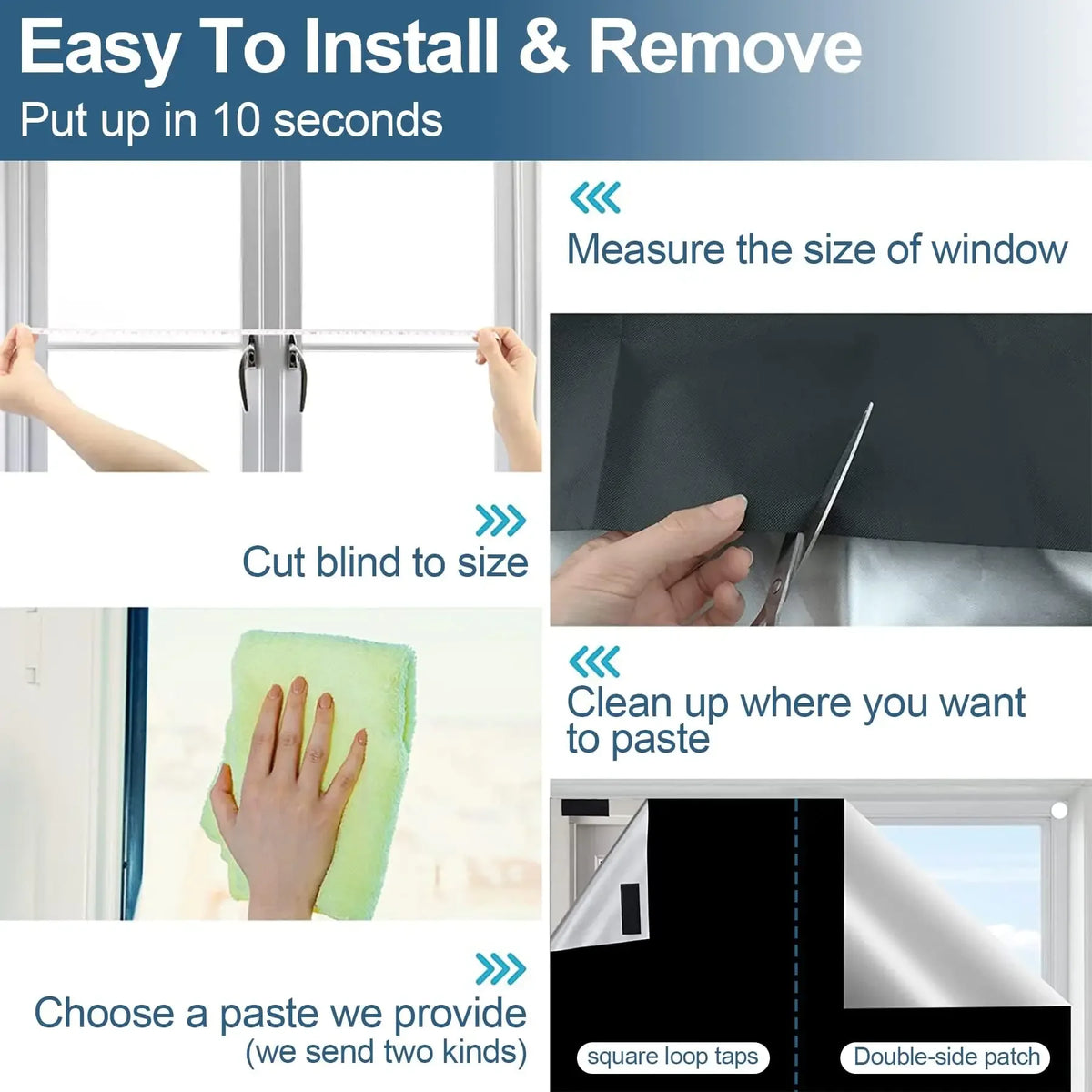 Blackout Window Privacy Film – Light Blocking Tint for Home Bedroom