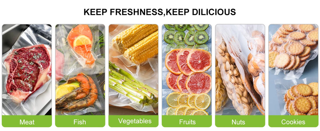 Embossed Vacuum Sealer Bags – Food Preservation Rolls for Sous Vide Cooking