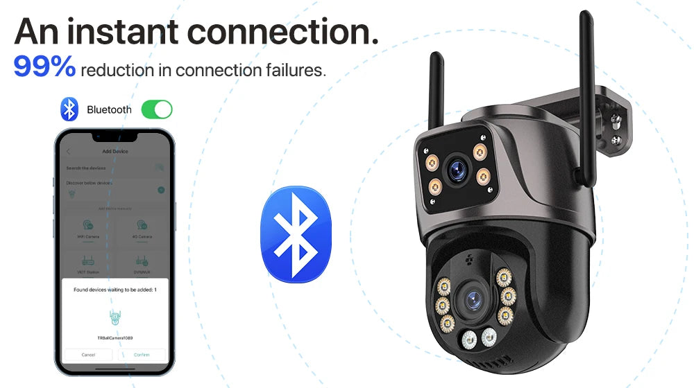 4K 8MP Dual Lens PTZ Camera – Outdoor AI Auto Tracking for Security Surveillance