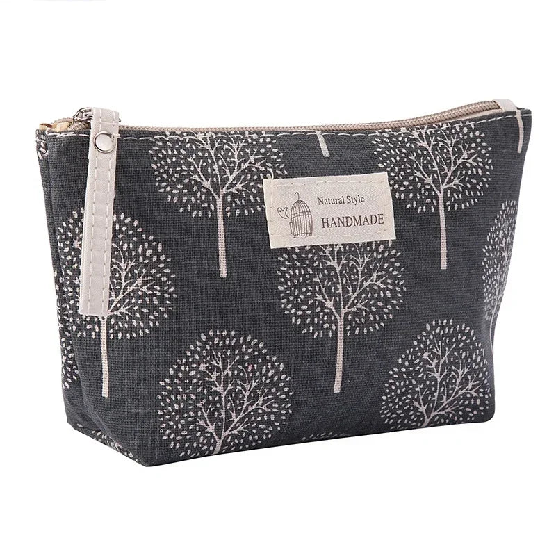 Canvas Small Cosmetic Bag – Portable Makeup Organizer for Travel