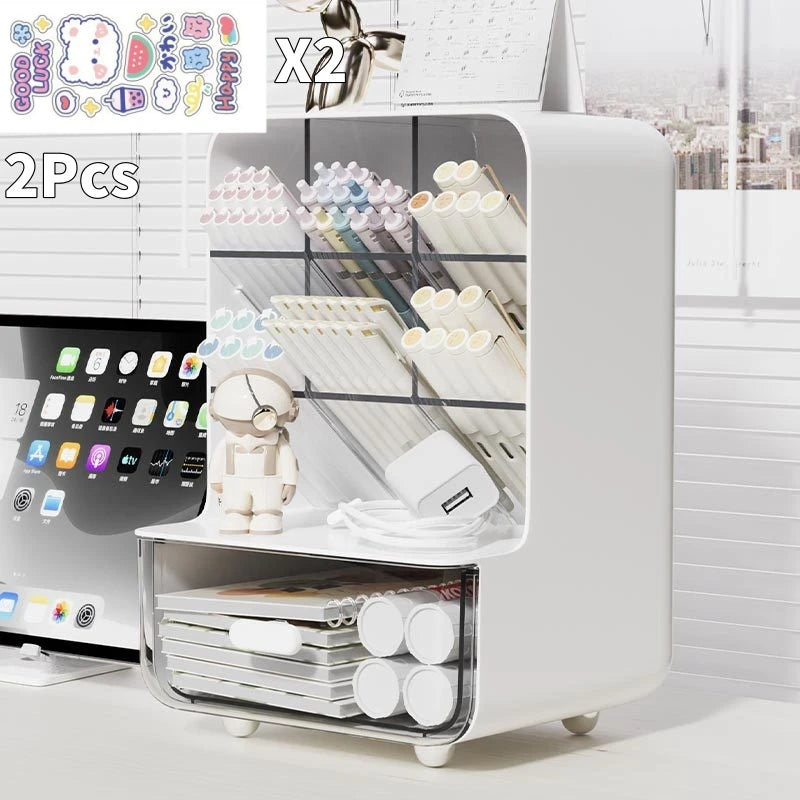 Slanted Desk Organizer – Large Capacity Stationery Holder for Office Storage