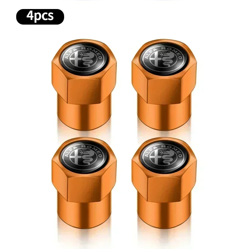 Metal Car Tire Valve Stem Caps – Automotive Accessory for Alfa Romeo Models