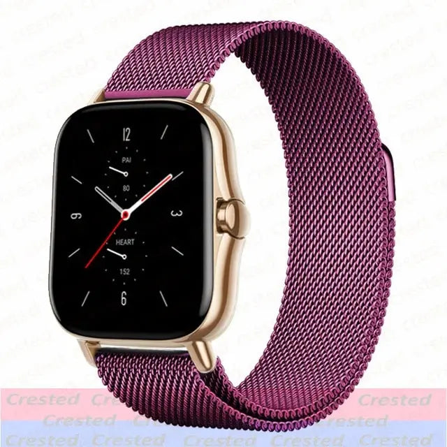 Milanese Stainless Steel Watch Band – 20mm 22mm Strap for Amazfit Smartwatches