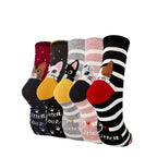 Cat Pattern Crew Socks – Comfortable Moisture-Wicking Footwear for Women