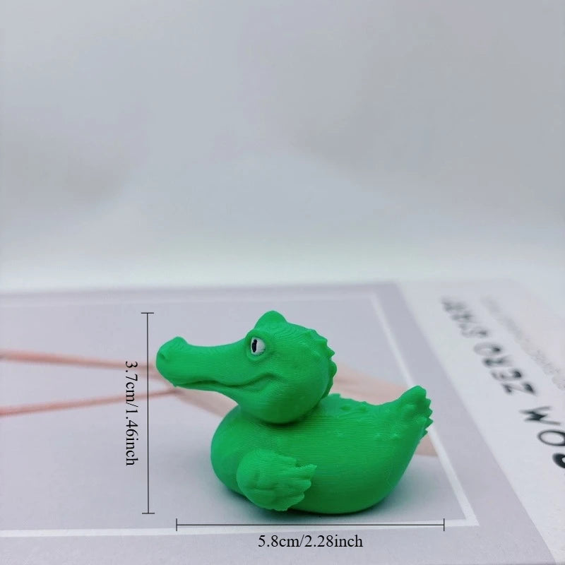 3D Printed Animal Figurines – Shark and Duck Desk Decor for Office Gifts