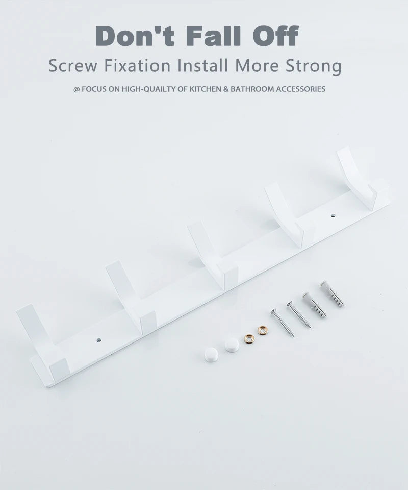 Wall Mounted Coat Rack – Matte Black Clothes Hook for Bathroom and Entryway