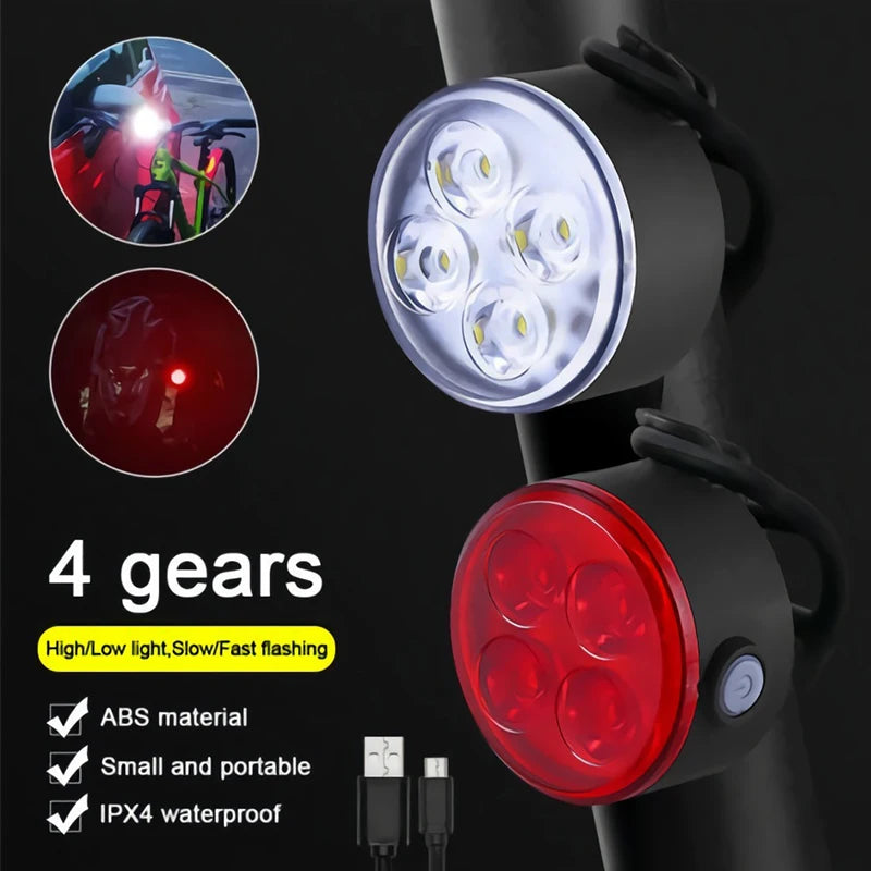 Rechargeable Bike Light Set – Waterproof LED Headlight for MTB Cycling